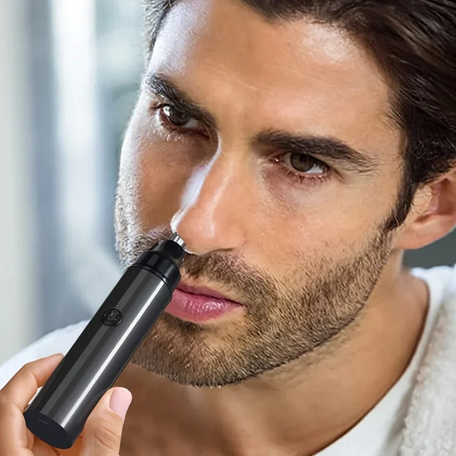 Rechargeable Ear And Nose Hair Trimmer for Men USB Electric Grooming Tool Black